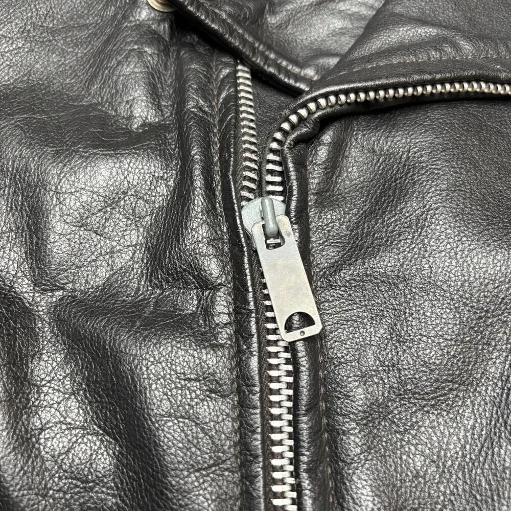 Vintage 70s Excelled Leather Motorcycle Jacket Men's 42 Biker Made in USA Moto